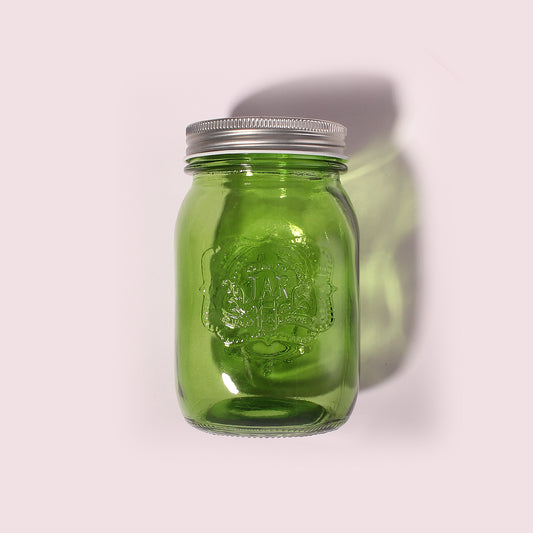 6-Pack 16 oz Glass Food Storage Jars - Regular Mouth Mason Jars with Airtight Lids, Colored Canning Jars for Coffee, Spice, Tea (12 Pieces in 3 Colors)