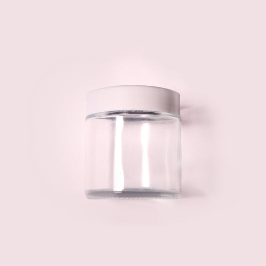 70 Bottles per Box - Glass Cosmetic Jars Wholesale - 110 ml/3.7 oz, Empty Refillable Cosmetic Storage Jars (Includes Lid)