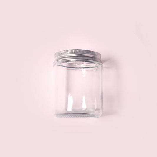70 Bottles per Box - Glass Cosmetic Jars Wholesale - 240 ml/8.1 oz, Empty Refillable Cosmetic Storage Jars (Includes Lid)