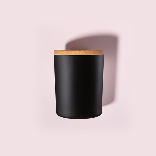 15 Pack 7 oz Matte Black Glass Candle Jars with Bamboo Lids – Candle Making Kit Includes Wick Holders, Wicks, Labels, and Glue Dots – Reusable and Multipurpose
