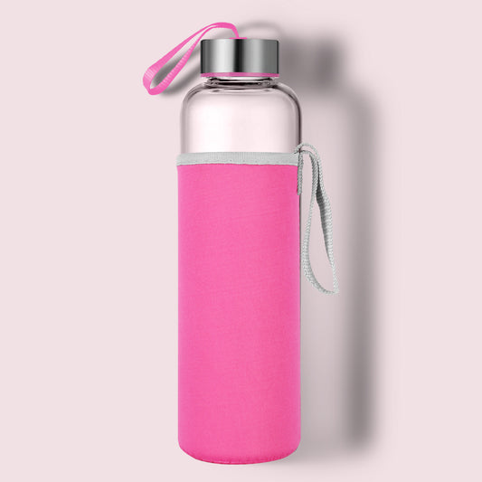 3-Pack 18 oz Glass Water Bottles with Sleeve and Lids – Ideal for Juices, Smoothies, and Reusable Liquid Storage, Wide Mouth Design for Easy Cleaning