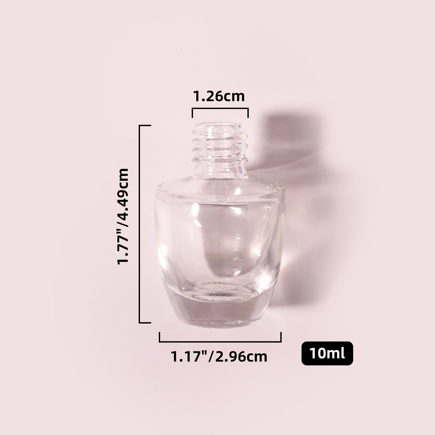 300 Bottles per Box - Glass Nail Polish Bottles Wholesale - 10 ml, Empty Refillable Nail Polish Storage Bottles (Includes Lid)