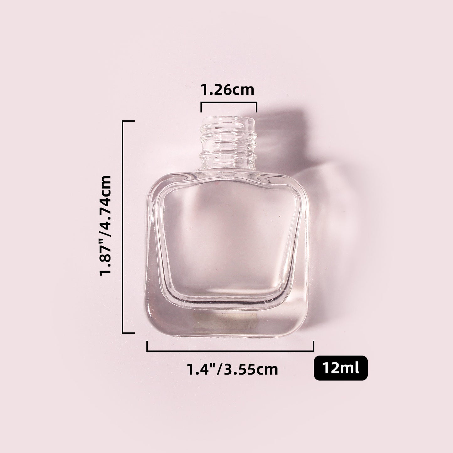 300 Bottles per Box - Glass Nail Polish Bottles Wholesale - 12 ml, Empty Refillable Nail Polish Storage Bottles (Includes Lid)