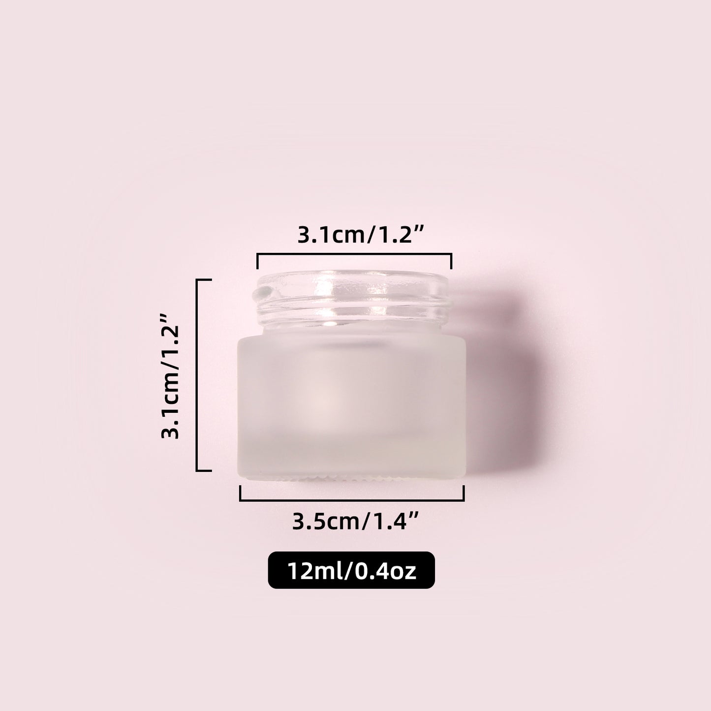 70 Bottles per Box - Glass Cosmetic Jars Wholesale - 12 ml/0.4 oz, Empty Refillable Cosmetic Storage Jars (Includes Lid)