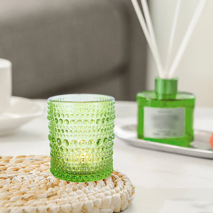12 pcs Green Glass Votive Candle Holders – Tealight Candle Holders for Weddings, Centerpieces, Home Decor, and Holiday Events