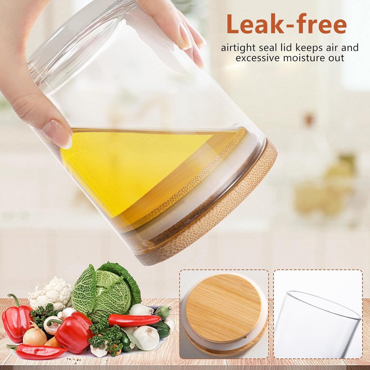 20 Pack 7 oz Clear Glass Candle Jars with Bamboo Lids – Candle Making Kit Includes Wick Holders, Wicks, Labels, and Glue Dots – Reusable and Versatile