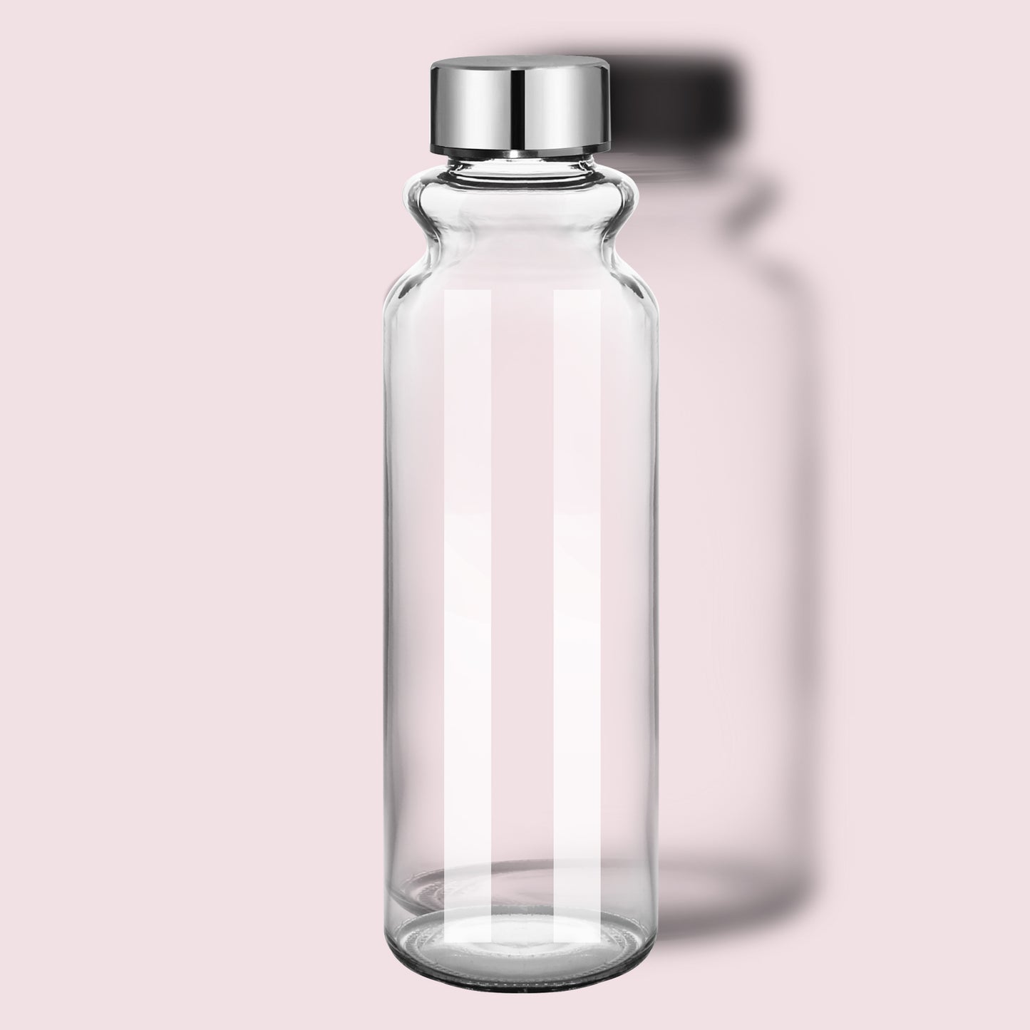 18oz Glass Water Bottles - 2 Pack with Lids, Wide Mouth Reusable Containers for Juice and Smoothies