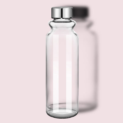 18oz Glass Water Bottles - 2 Pack with Lids, Wide Mouth Reusable Containers for Juice and Smoothies